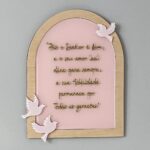 Porta Maternidade de Acrílico Moldura Passaros Versículo