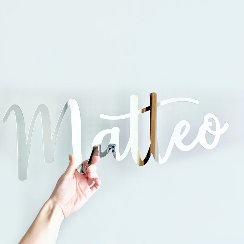 Nome Acrílico Prata