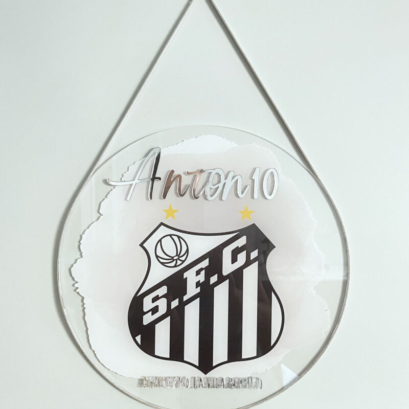 Porta Maternidade de Acrílico Aquarela Time Futebol