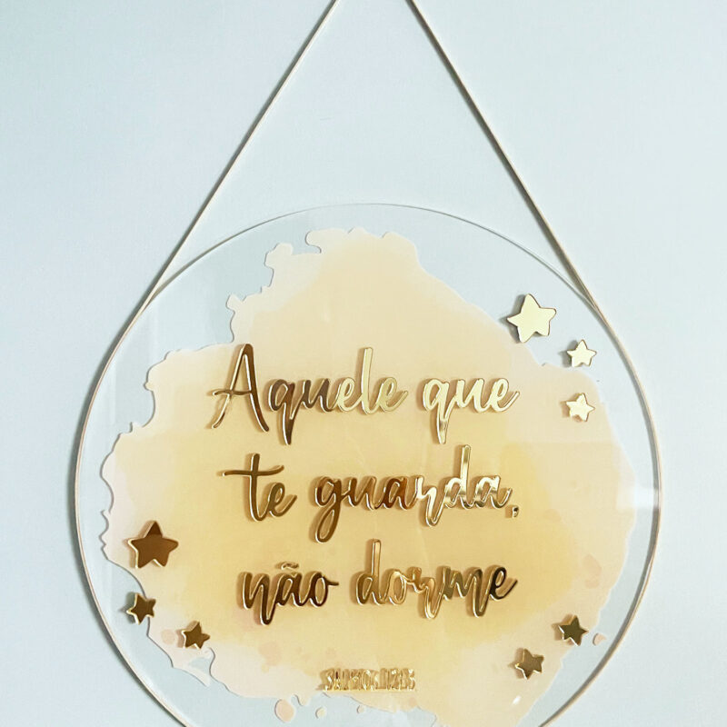Porta Maternidade de Acrílico Aquarela Versículo
