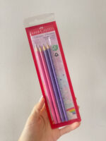 Lápis Personalizados Escrever Rosa e Lilás