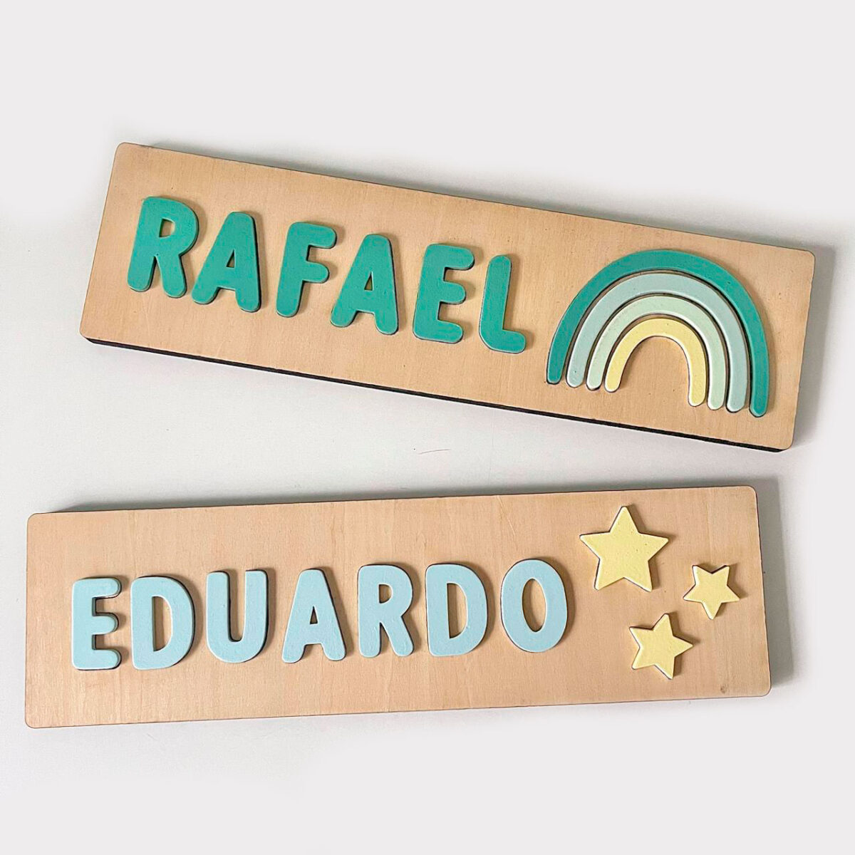 Brinquedo de Madeira Nome de Encaixe Estrelas
