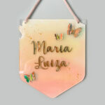 Flâmula Flores Acrílico Aquarela Borboletas