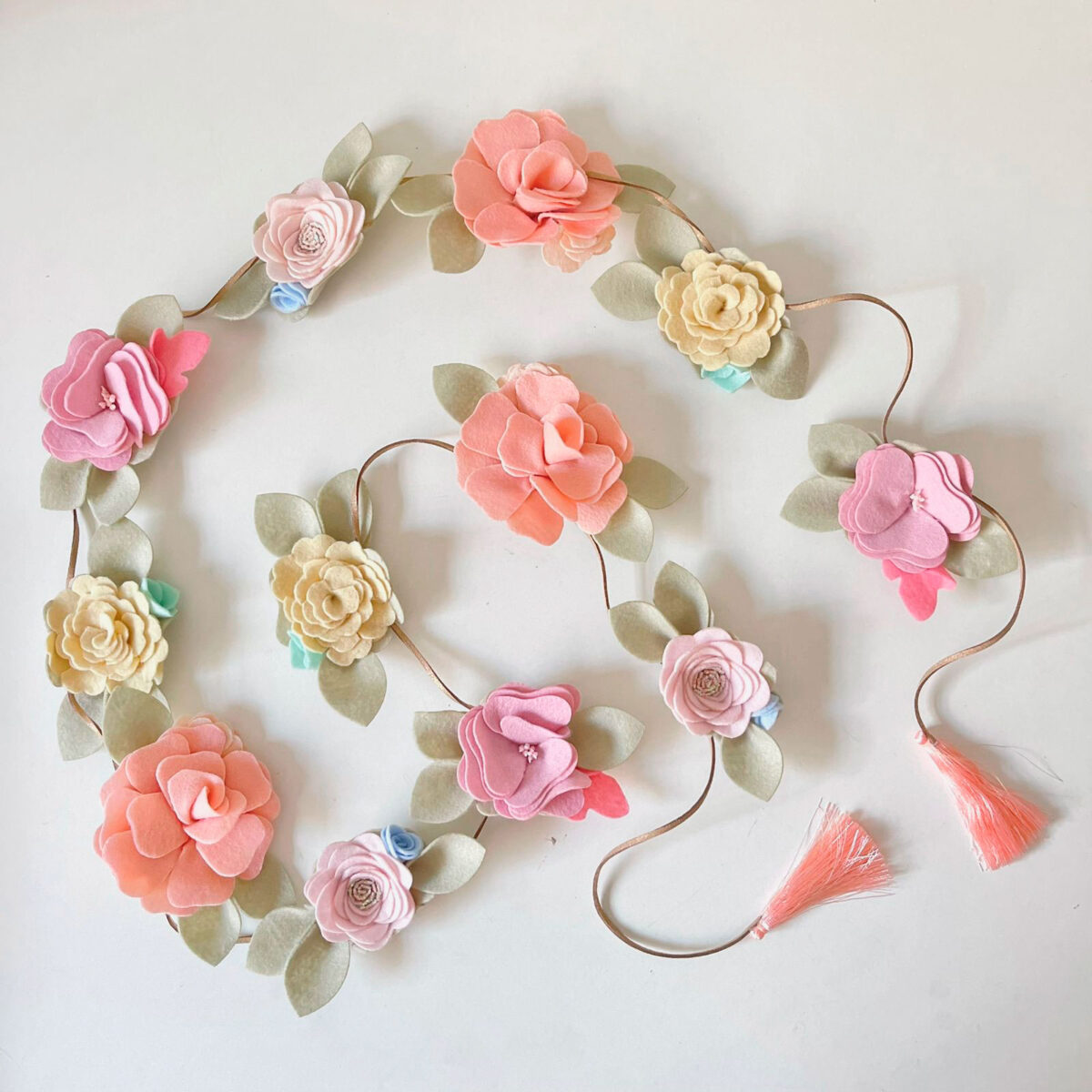 Guirlanda Flores Rosa Amarela