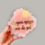 Placa Acompanhamento Mensal Acrílico - Kit Mesversário Sol