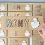 Brinquedo de Madeira Nome de Encaixe Ovelha