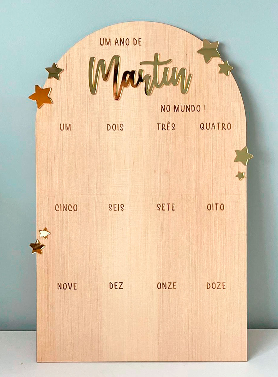 Placa de Fotos Aniversário Estrelas