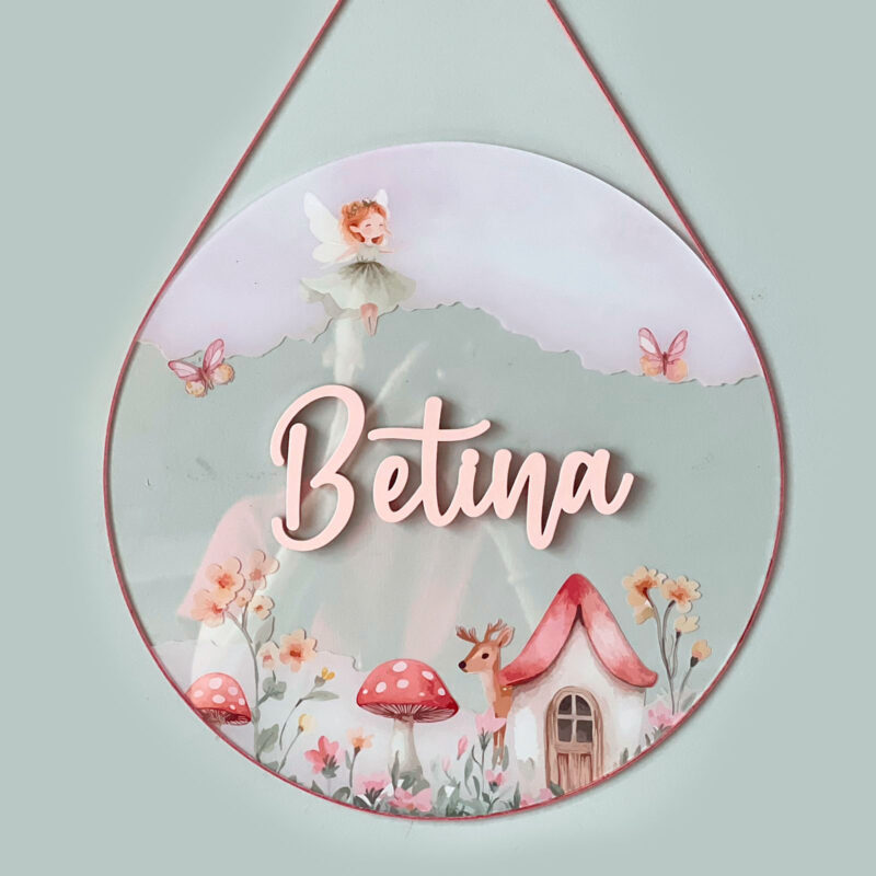 Porta Maternidade de Acrílico Aquarela Bosque Bambi