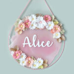 Porta Maternidade de Acrílico Flores Dupla Margaridas