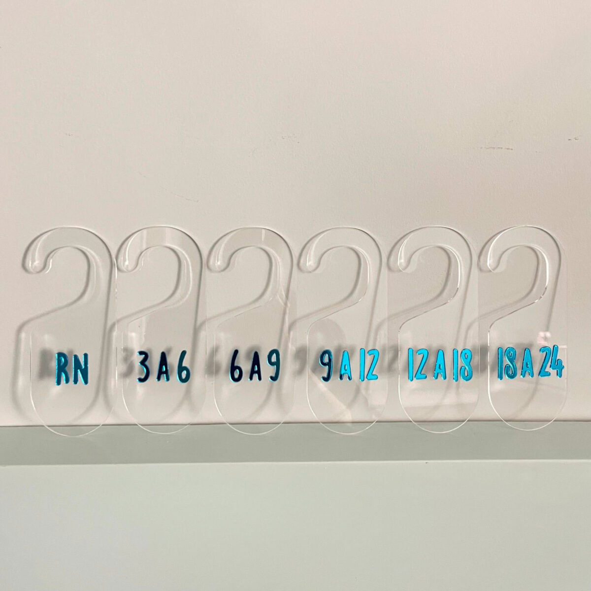 Separadores de Cabide Tamanhos Azul