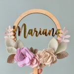 Topo de Bolo Flores Nome Lilás