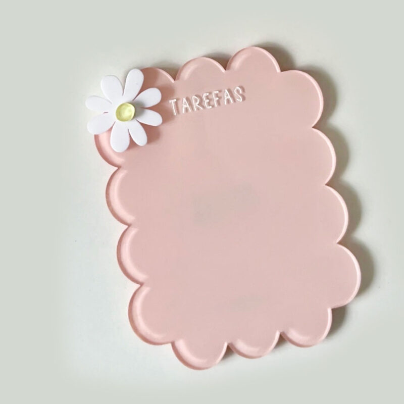 Acrílico Magnético Tarefas Rosa