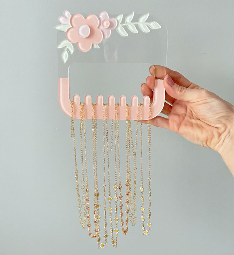 Mini Porta Acessórios Flores Acrílico