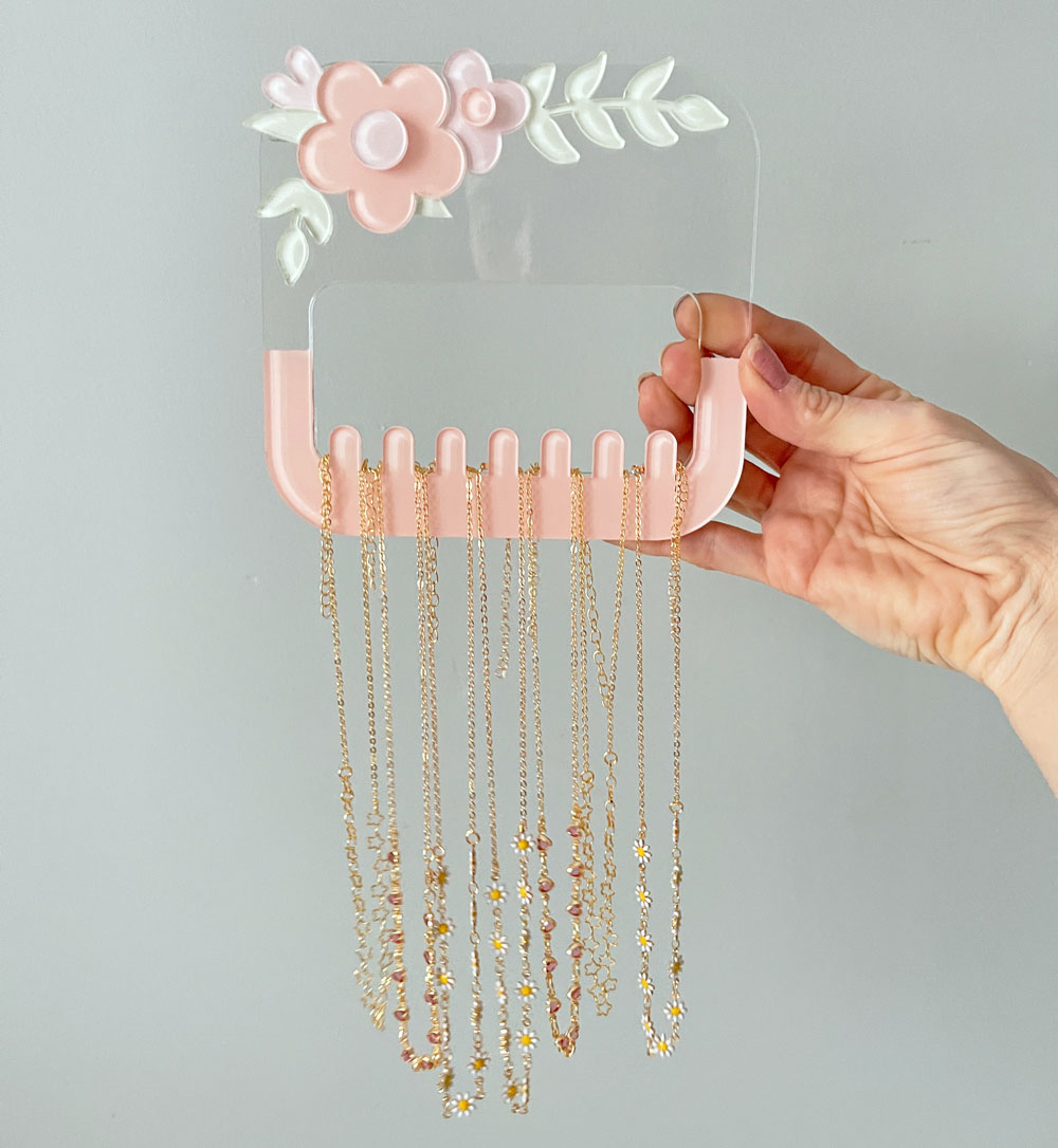 Mini Porta Acessórios Flores Acrílico