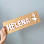 Brinquedo de Madeira Nome de Encaixe Bailarina