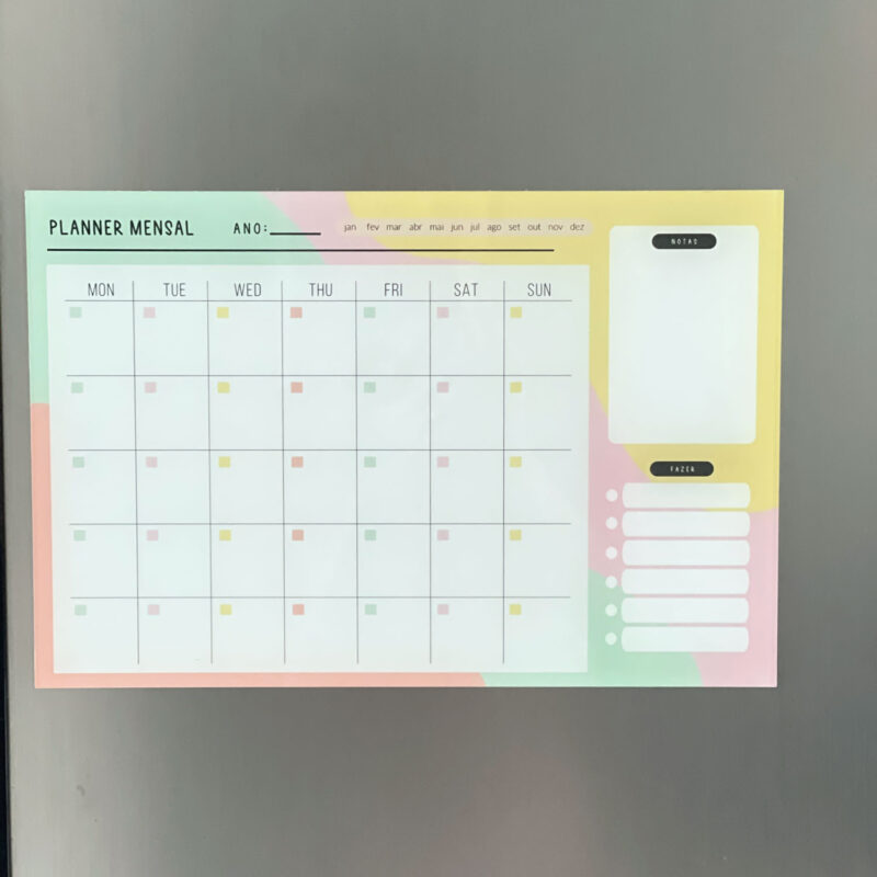 Planner Acrílico Mensal - Colorido