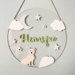 Porta Maternidade de Acrílico 3D Cachorro