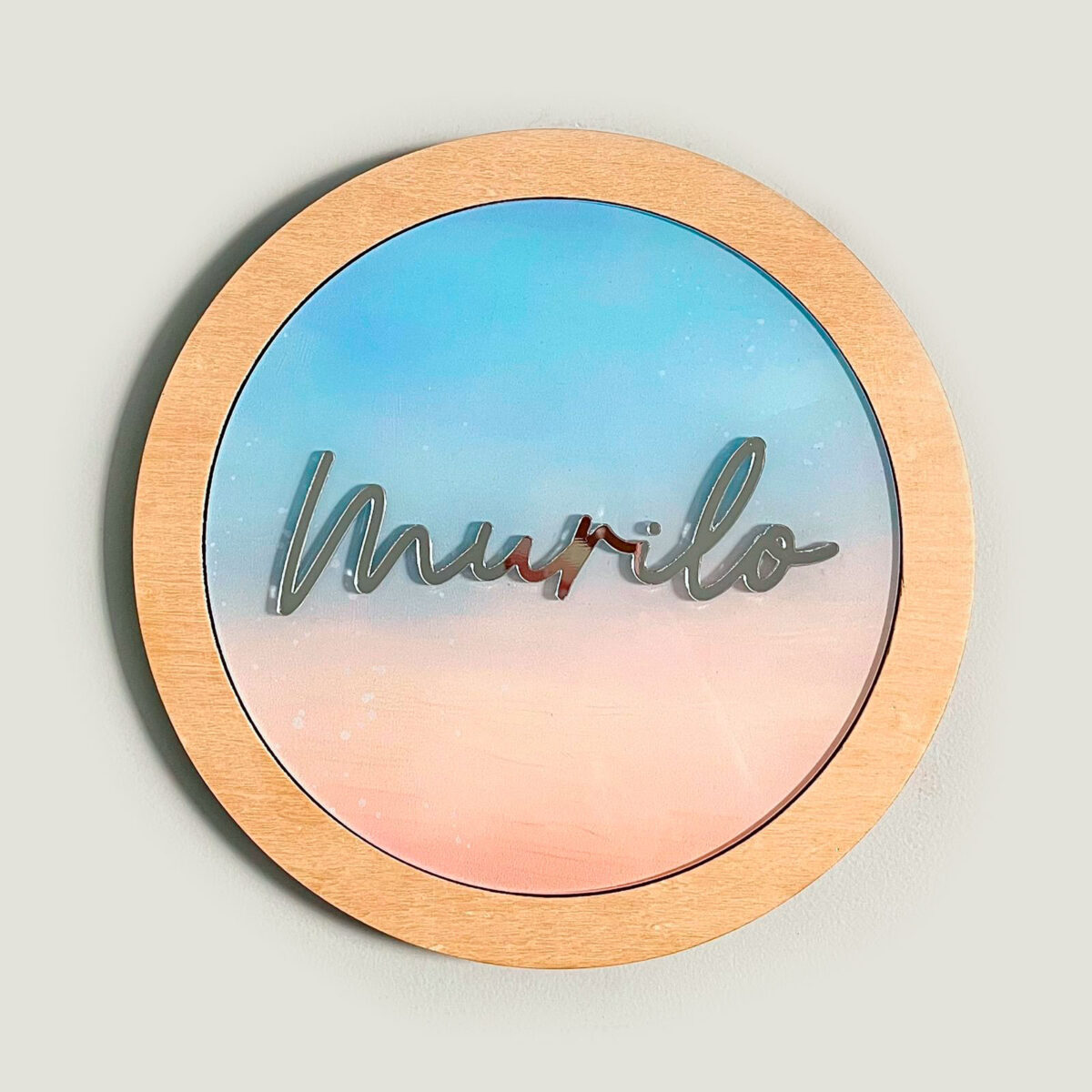 Porta Maternidade de Acrílico Moldura Sunset