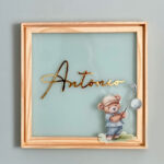 Porta Maternidade de Acrílico Moldura Urso