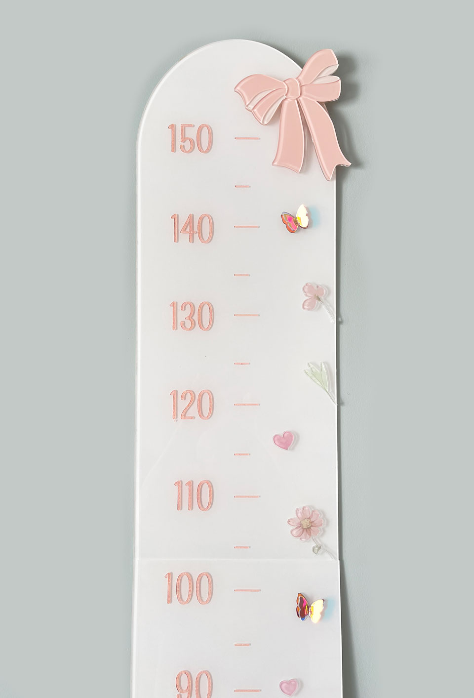 Régua Crescimento com Laço, Flores e Borboletas